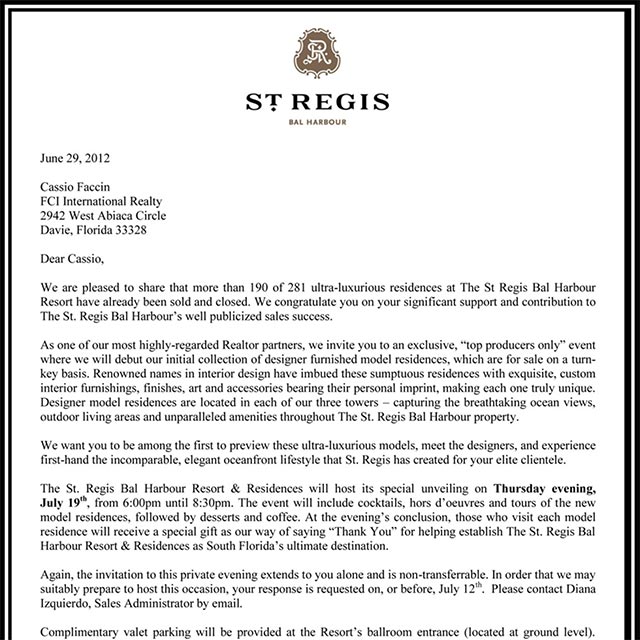 Top Producer St. Regis Bal Harbour